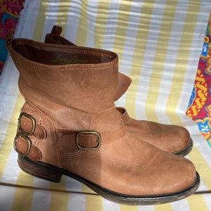 Brown, leather boots